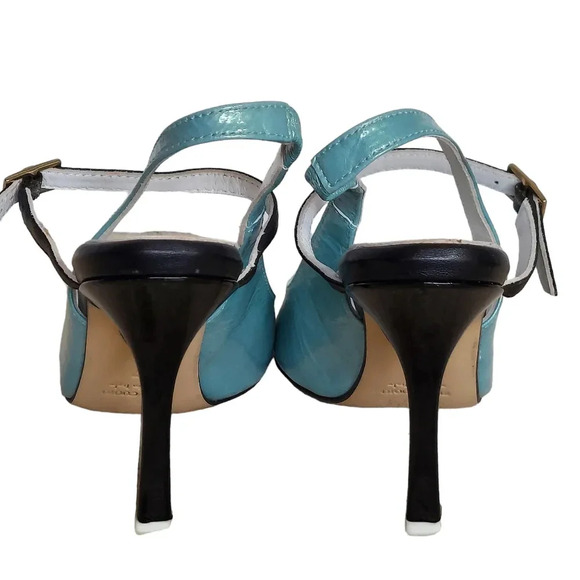 Beautiisoles by Robyn Schreiber Blue Black White Patent Leather Mary Jane - Picture 5 of 16